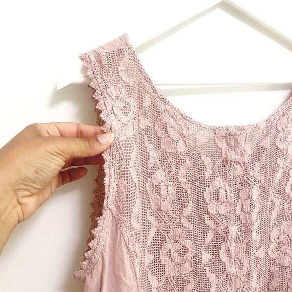 Soft Surroundings embroidered mauve artisan tank blouse - Picture 6 of 8